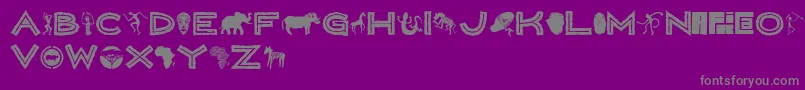 フォントWildAfrica – 紫の背景に灰色の文字