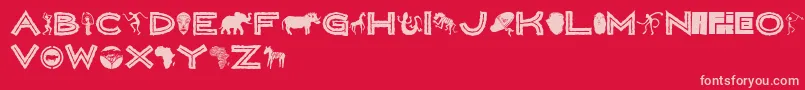 WildAfrica Font – Pink Fonts on Red Background