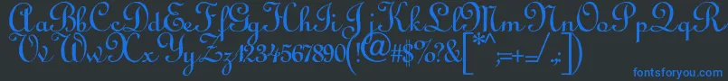 Annabel-Schriftart – Blaue Schriften auf schwarzem Hintergrund