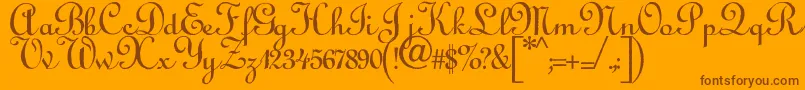 Annabel-Schriftart – Braune Schriften auf orangefarbenem Hintergrund