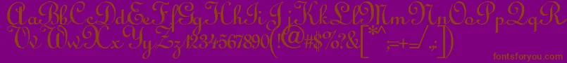 Annabel-fontti – ruskeat fontit violetilla taustalla