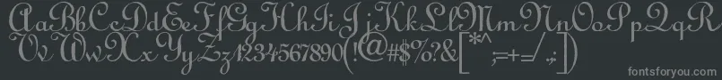 フォントAnnabel – 黒い背景に灰色の文字