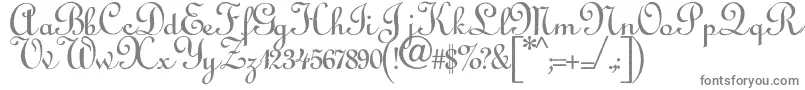 Annabel-fontti – harmaat kirjasimet valkoisella taustalla