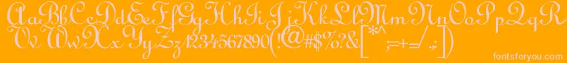 Annabel Font – Pink Fonts on Orange Background