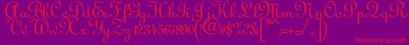 Annabel Font – Red Fonts on Purple Background