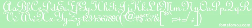 Annabel Font – White Fonts on Green Background