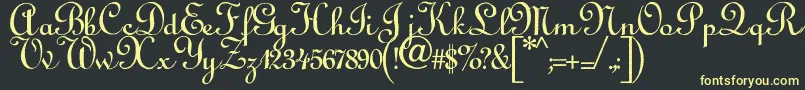 Annabel Font – Yellow Fonts on Black Background