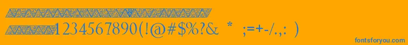 Triangularhd Font – Blue Fonts on Orange Background