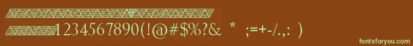 More about Triangularhd Font Triangularhd Font – Green Fonts on Brown Background
