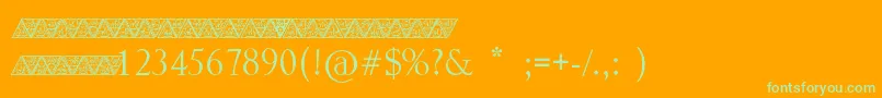Triangularhd Font – Green Fonts on Orange Background