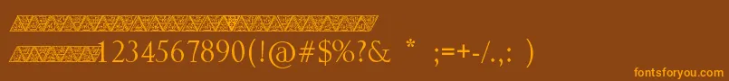 Triangularhd Font – Orange Fonts on Brown Background