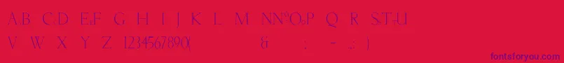 Police Livia – polices violettes sur fond rouge