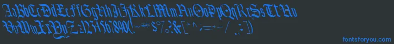 Fonte BounceRegularTtnorm – fontes azuis em um fundo preto