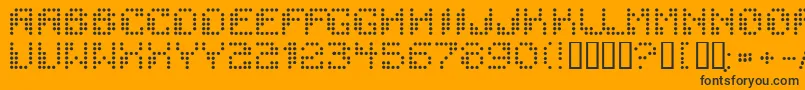 Dotchaos Font – Black Fonts on Orange Background
