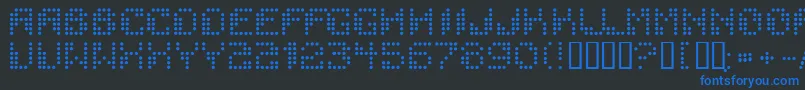 Dotchaos Font – Blue Fonts on Black Background