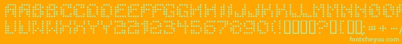 Fonte Dotchaos – fontes verdes em um fundo laranja