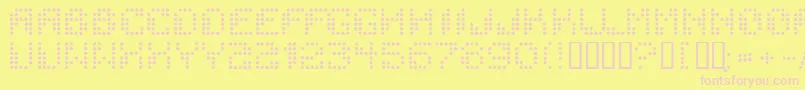 Dotchaos Font – Pink Fonts on Yellow Background