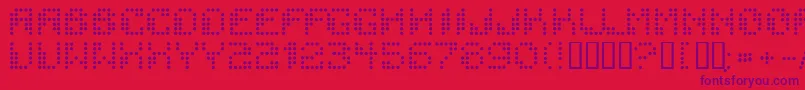 Fonte Dotchaos – fontes roxas em um fundo vermelho