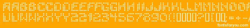 Dotchaos Font – White Fonts on Orange Background