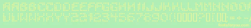 Dotchaos Font – Yellow Fonts on Green Background