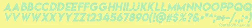 Lemonmilkbolditalic Font – Green Fonts on Yellow Background