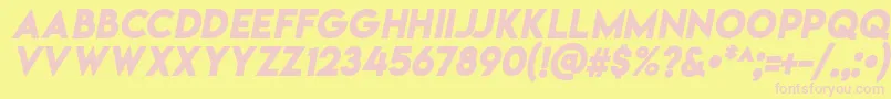 Lemonmilkbolditalic-Schriftart – Rosa Schriften auf gelbem Hintergrund