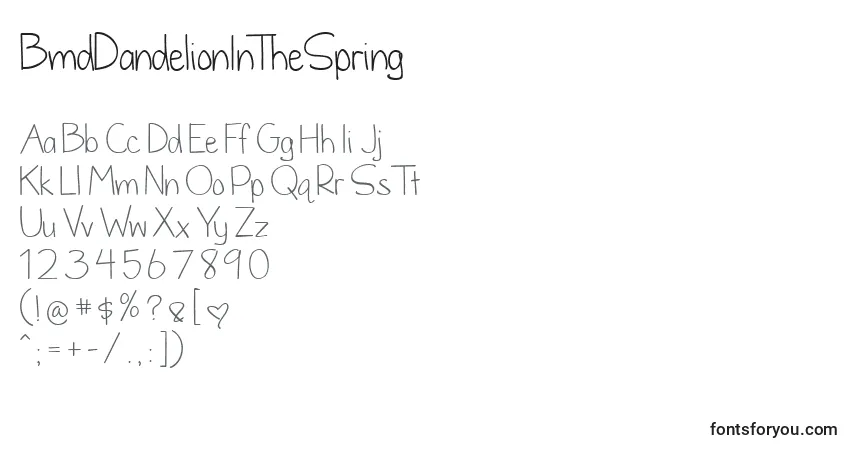 BmdDandelionInTheSpring Font – alphabet, numbers, special characters