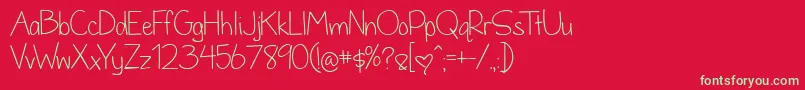 BmdDandelionInTheSpring Font – Green Fonts on Red Background
