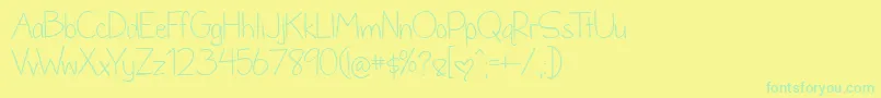 Weitere Informationen zur BmdDandelionInTheSpring-Schriftart BmdDandelionInTheSpring-Schriftart – Grüne Schriften auf gelbem Hintergrund