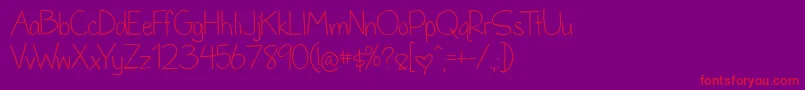BmdDandelionInTheSpring Font – Red Fonts on Purple Background