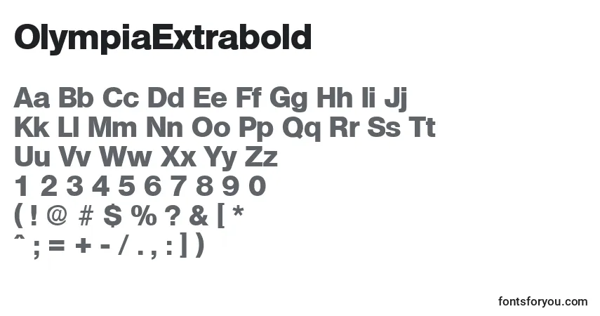 Шрифт OlympiaExtrabold – алфавит, цифры, специальные символы