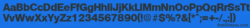 フォントOlympiaExtrabold – 黒い文字の青い背景