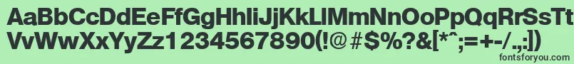 フォントOlympiaExtrabold – 緑の背景に黒い文字