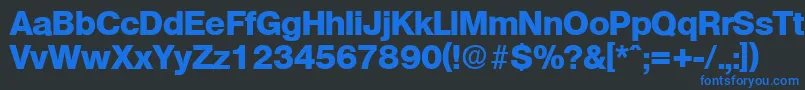 フォントOlympiaExtrabold – 黒い背景に青い文字