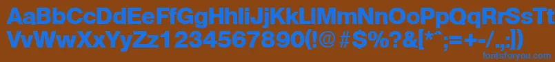 OlympiaExtrabold-fontti – siniset fontit ruskealla taustalla