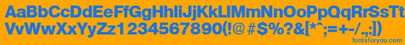 OlympiaExtrabold Font – Blue Fonts on Orange Background