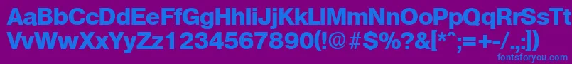 フォントOlympiaExtrabold – 紫色の背景に青い文字