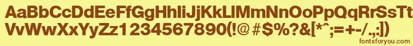 OlympiaExtrabold Font – Brown Fonts on Yellow Background