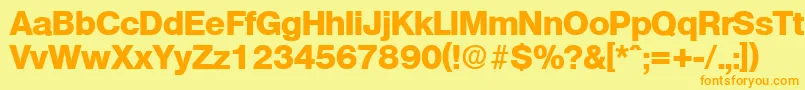 OlympiaExtrabold Font – Orange Fonts on Yellow Background