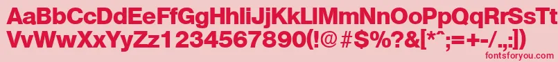 フォントOlympiaExtrabold – ピンクの背景に赤い文字