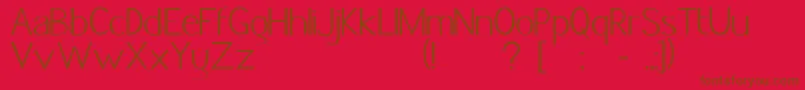 Jacksfont-fontti – ruskeat fontit punaisella taustalla