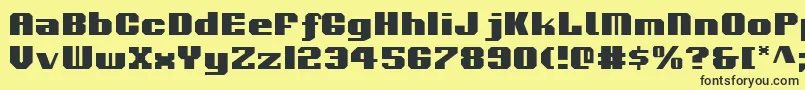 Voortrekker-Schriftart – Schwarze Schriften auf gelbem Hintergrund