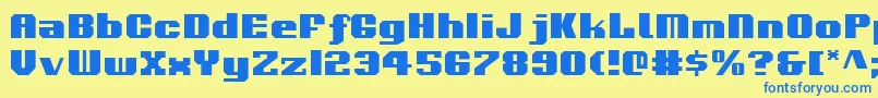 Voortrekker Font – Blue Fonts on Yellow Background
