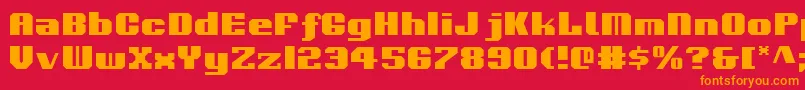 Voortrekker-Schriftart – Orangefarbene Schriften auf rotem Hintergrund