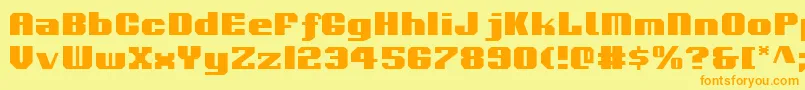 Voortrekker Font – Orange Fonts on Yellow Background