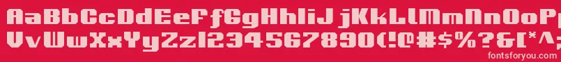 Шрифт Voortrekker – розовые шрифты на красном фоне