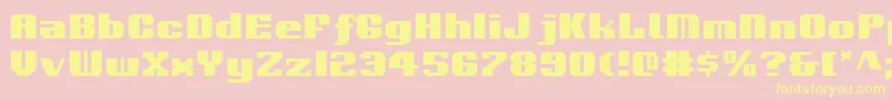 Voortrekker-Schriftart – Gelbe Schriften auf rosa Hintergrund