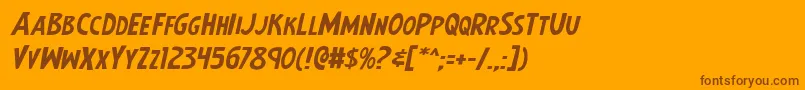 Earthsmightiestexpandital Font – Brown Fonts on Orange Background