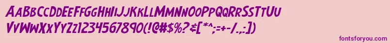 Earthsmightiestexpandital Font – Purple Fonts on Pink Background