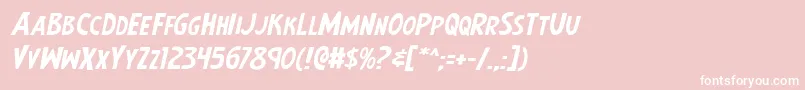 Earthsmightiestexpandital Font – White Fonts on Pink Background